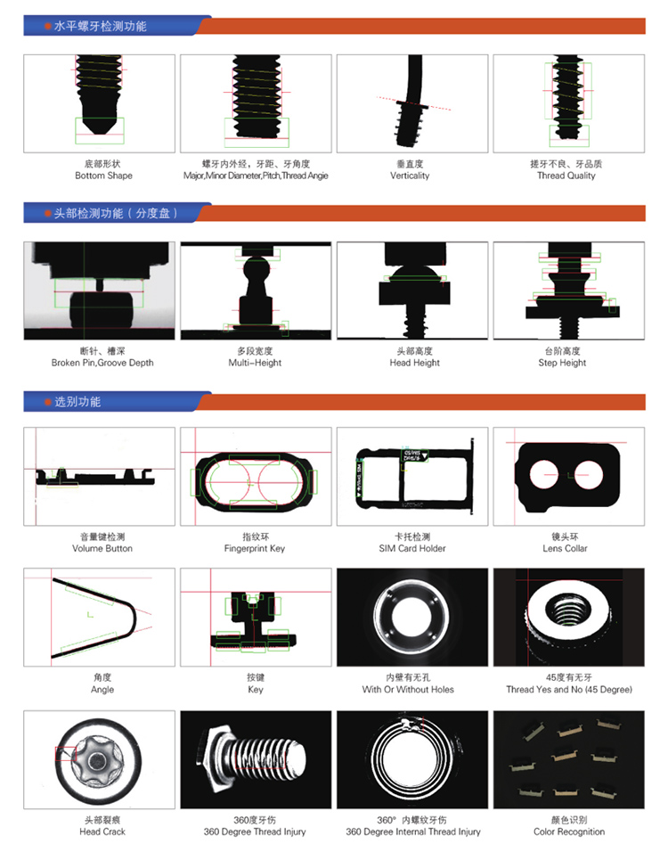 ccd视觉检测机可检测内容